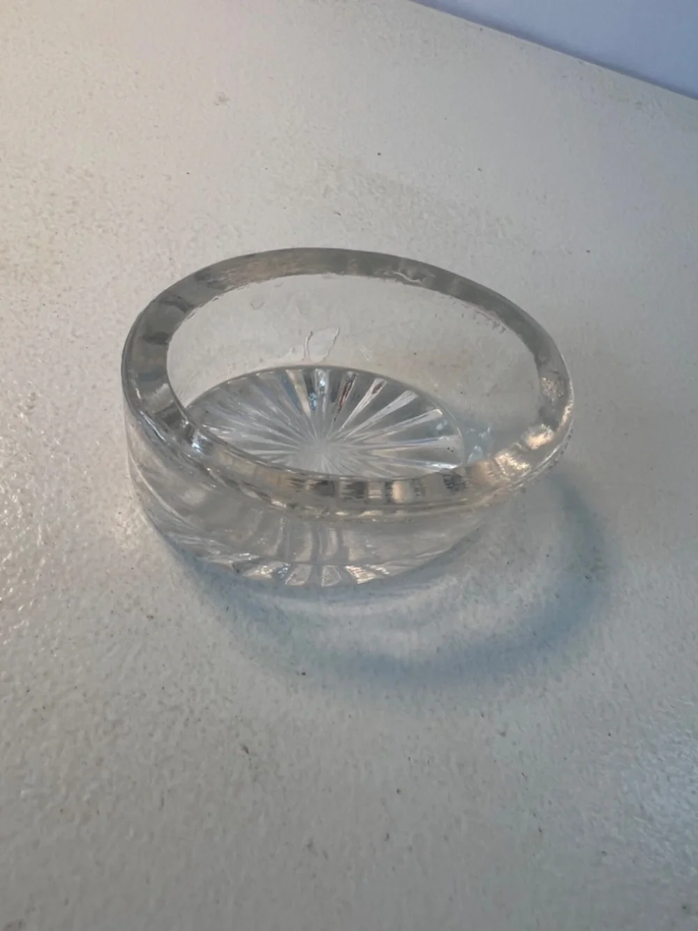 Vintage Clear Pressed Glass Oval Salt Cellar